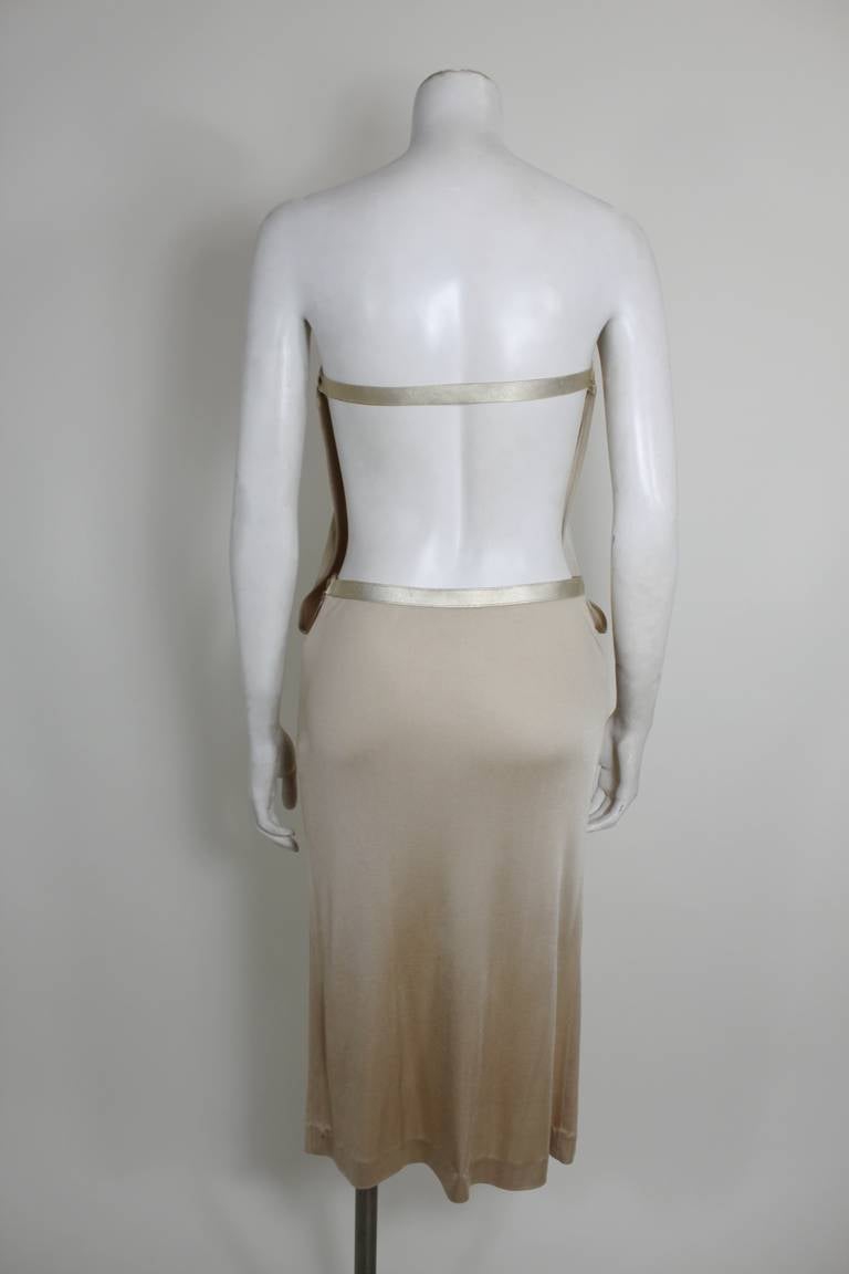Tom Ford for Gucci Nude Jersey Strapless Cocktail Dress In Excellent Condition In Los Angeles, CA