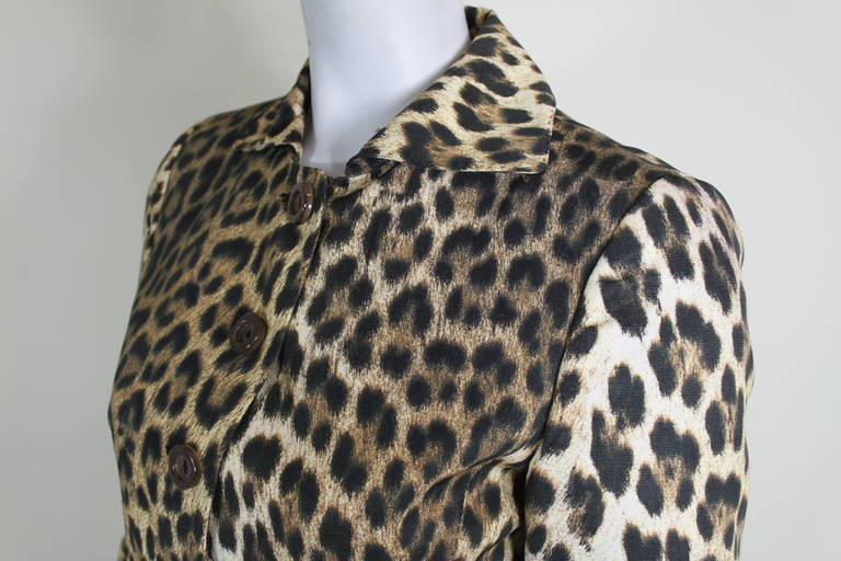 Moschino 1990s Leopard Print Embroidered Dress and Jacket For Sale 1