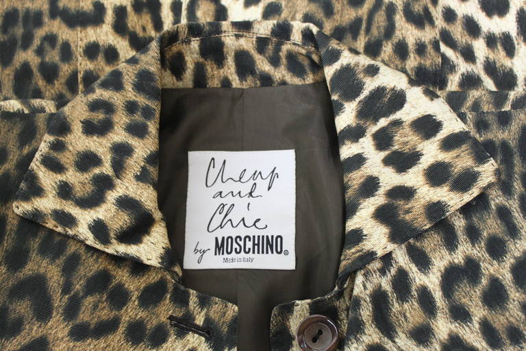 Moschino 1990s Leopard Print Embroidered Dress and Jacket For Sale 5