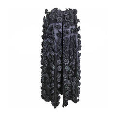1980s Full Length Rosette Cape with Silk Floral Appliqués