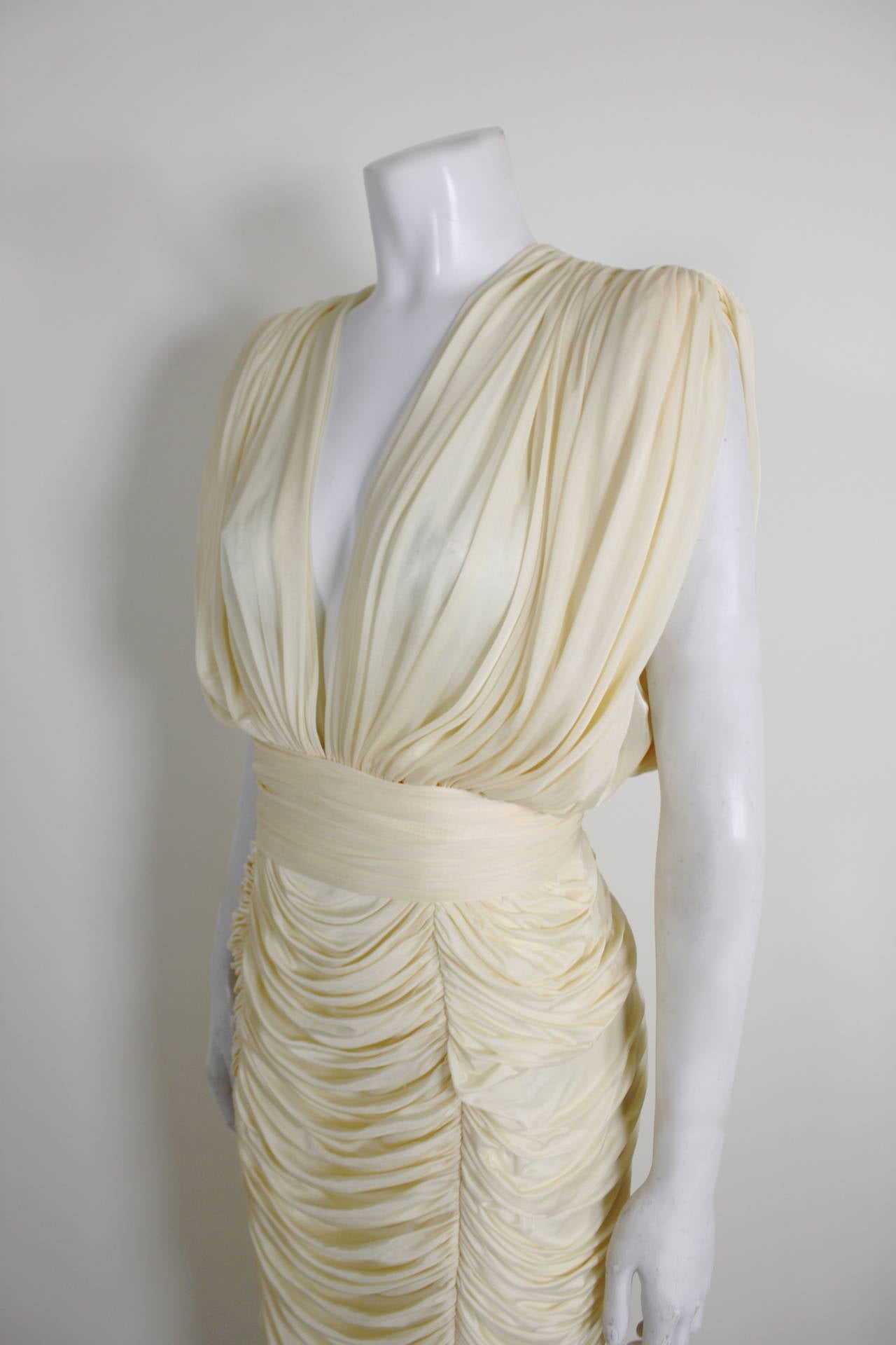 1980s Cream Tiered Confection Goddess Gown 2