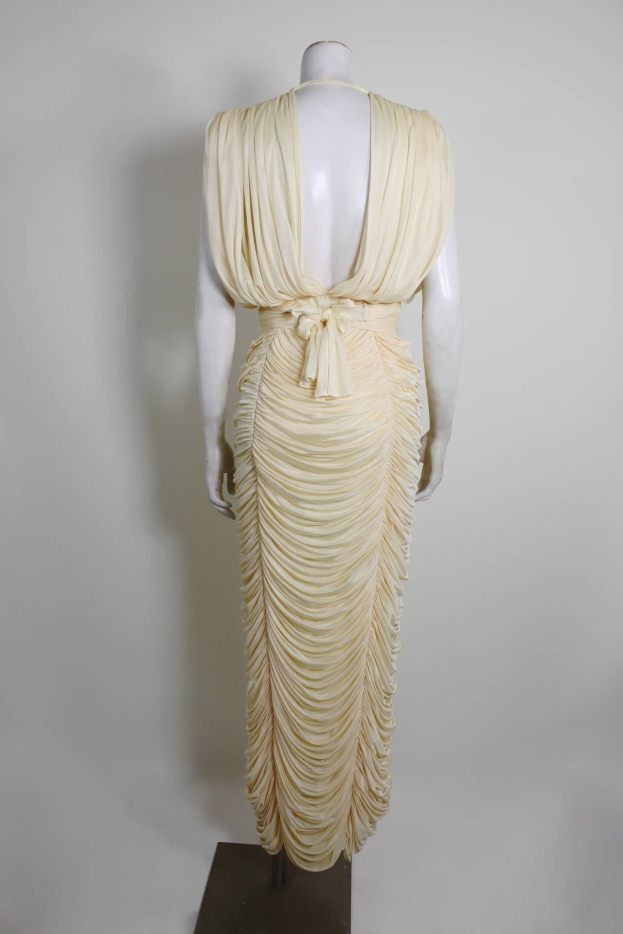 1980s Cream Tiered Confection Goddess Gown 3