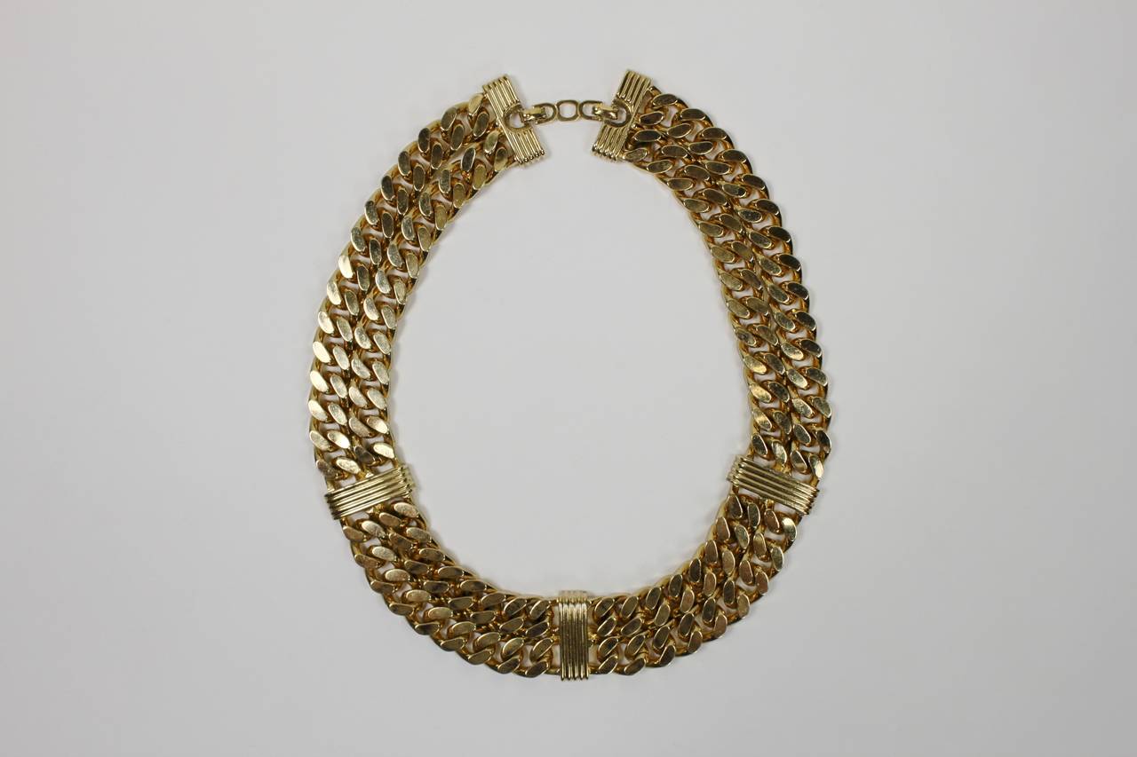 Christian Dior 1980s Gold-tone Chain Link Set In Excellent Condition In Los Angeles, CA
