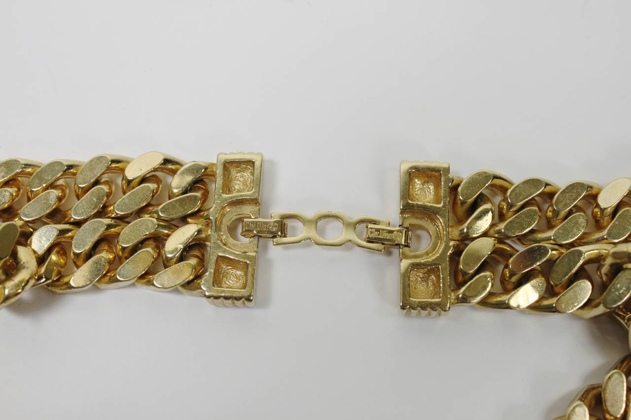 Christian Dior 1980s Gold-tone Chain Link Set 1