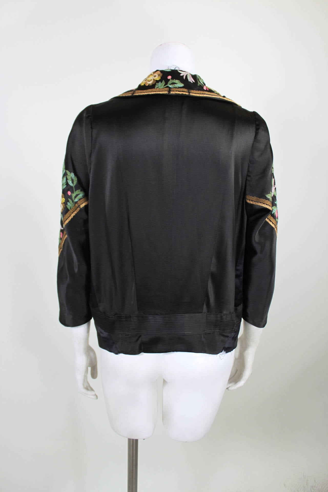 1920s Silk Floral Embroidered Blouse 2