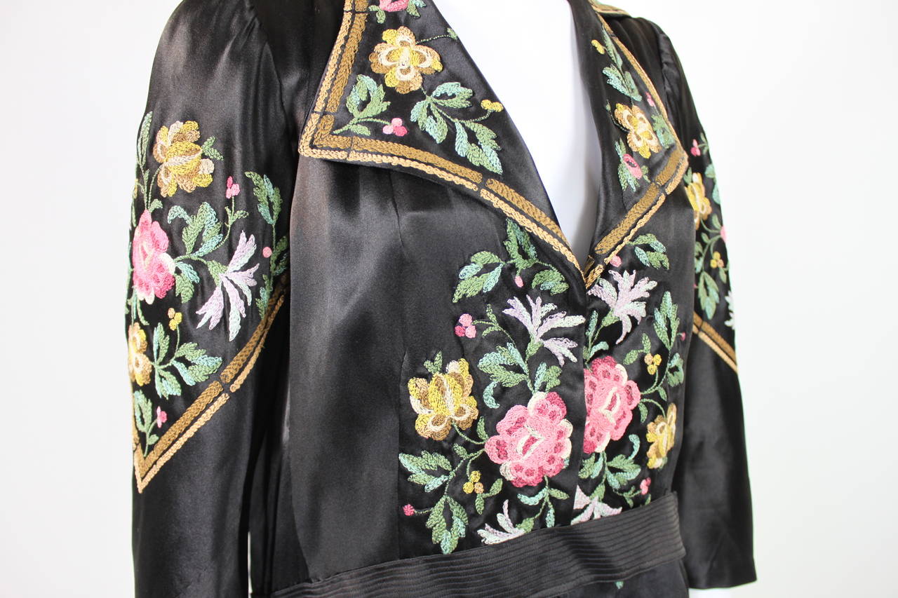 1920s Silk Floral Embroidered Blouse 4