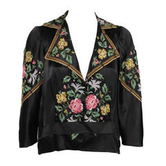 1920s Silk Floral Embroidered Blouse