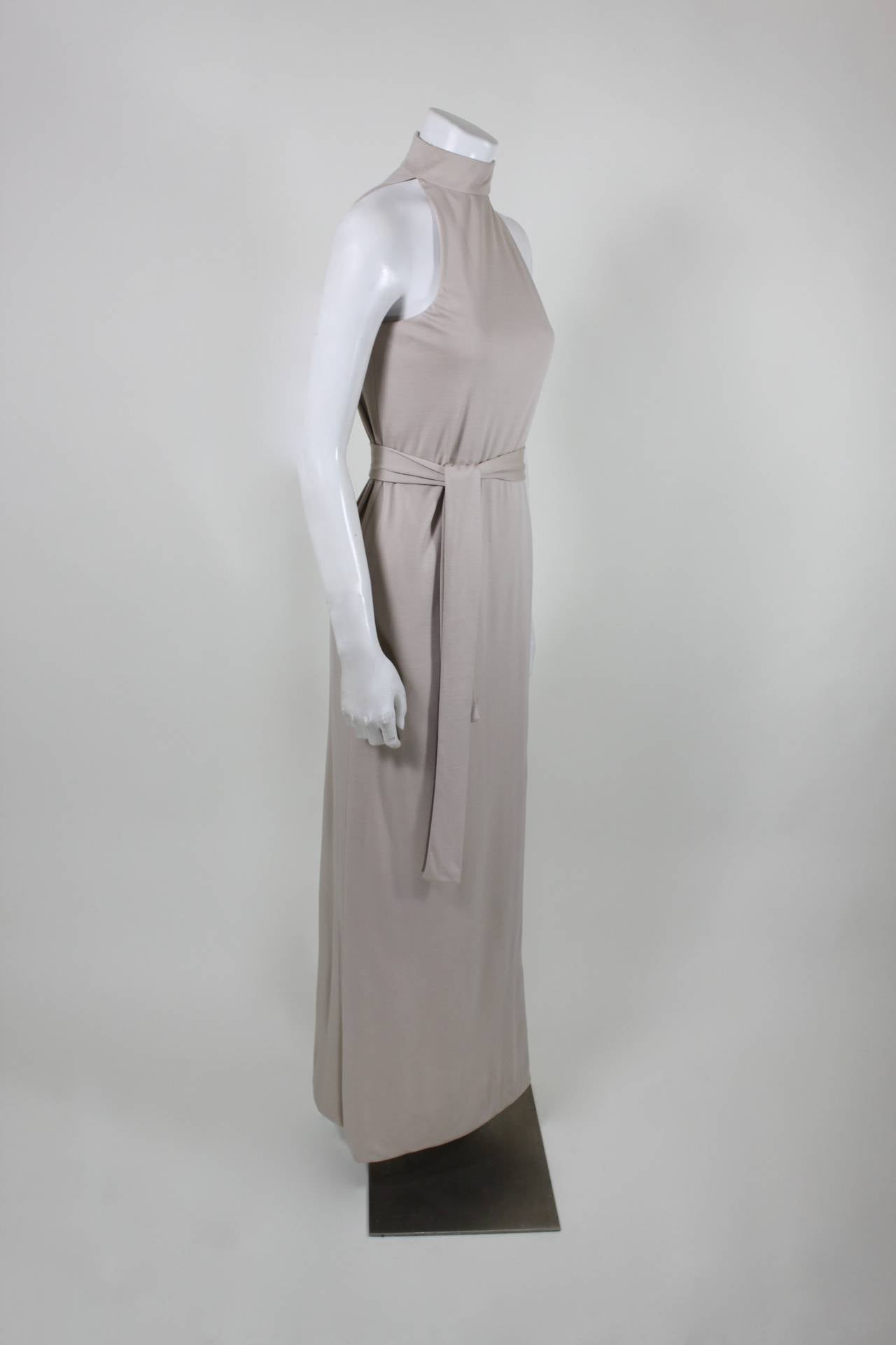 Women's Norman Norell 1970s Cream Wool Evening Gown For Sale