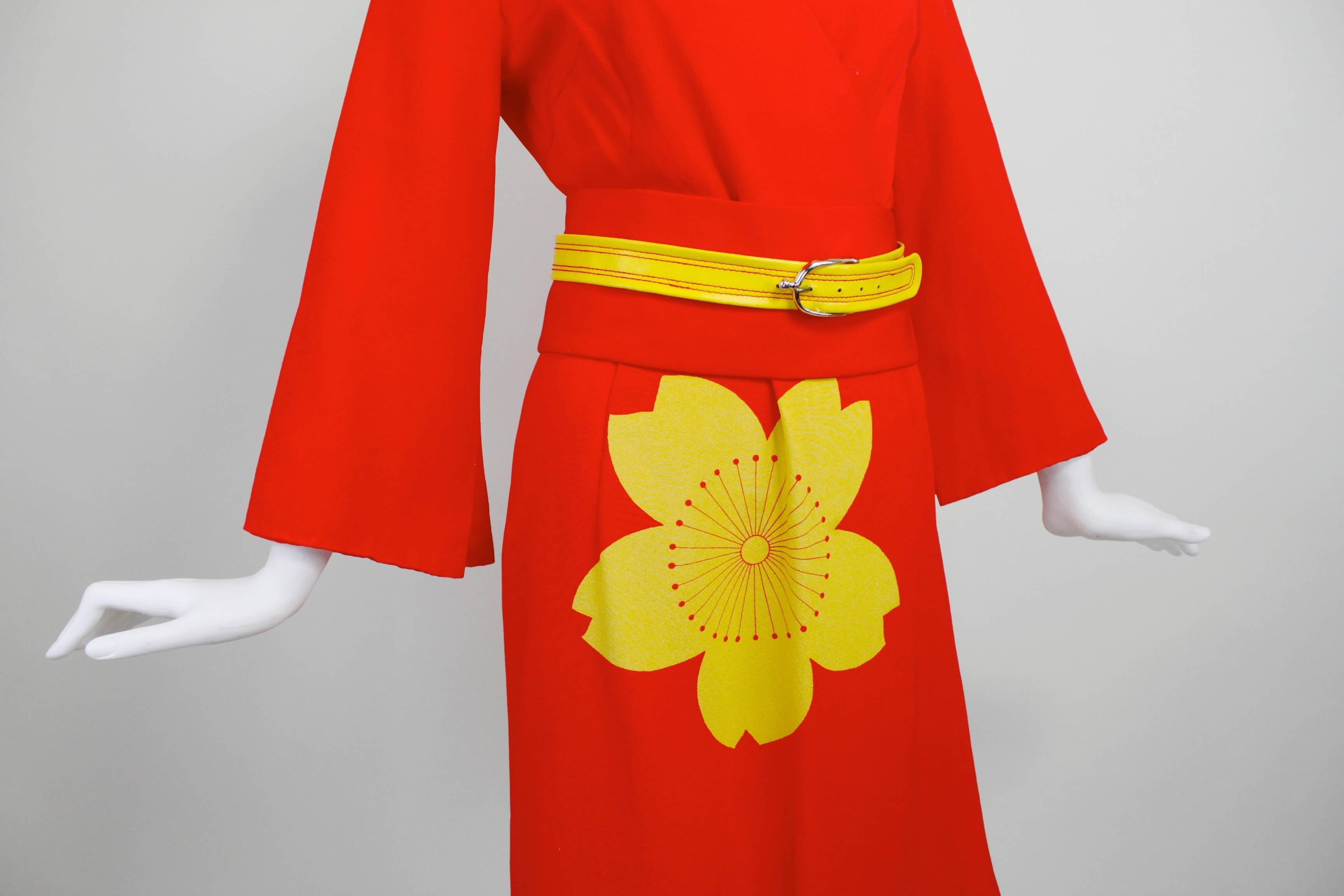 1980s Hanae Mori Blossom Obi Cocktail Dress 2