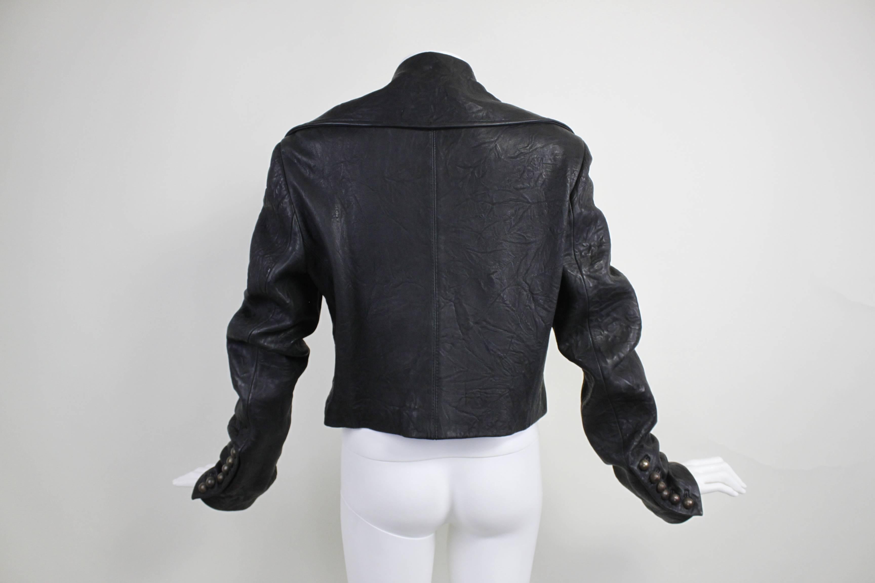 Black 2000s Thomas Wylde Leather Jacket with Skull Lining- New/Old