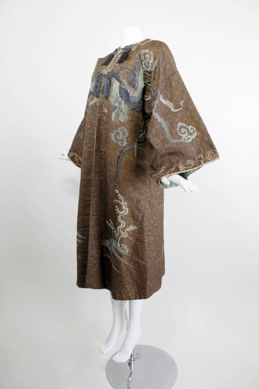 1920s Japanese Embroidered Dragon Motif Coat For Sale at 1stDibs