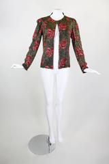 1930s Metallic Rose Beaded Evening Jacket