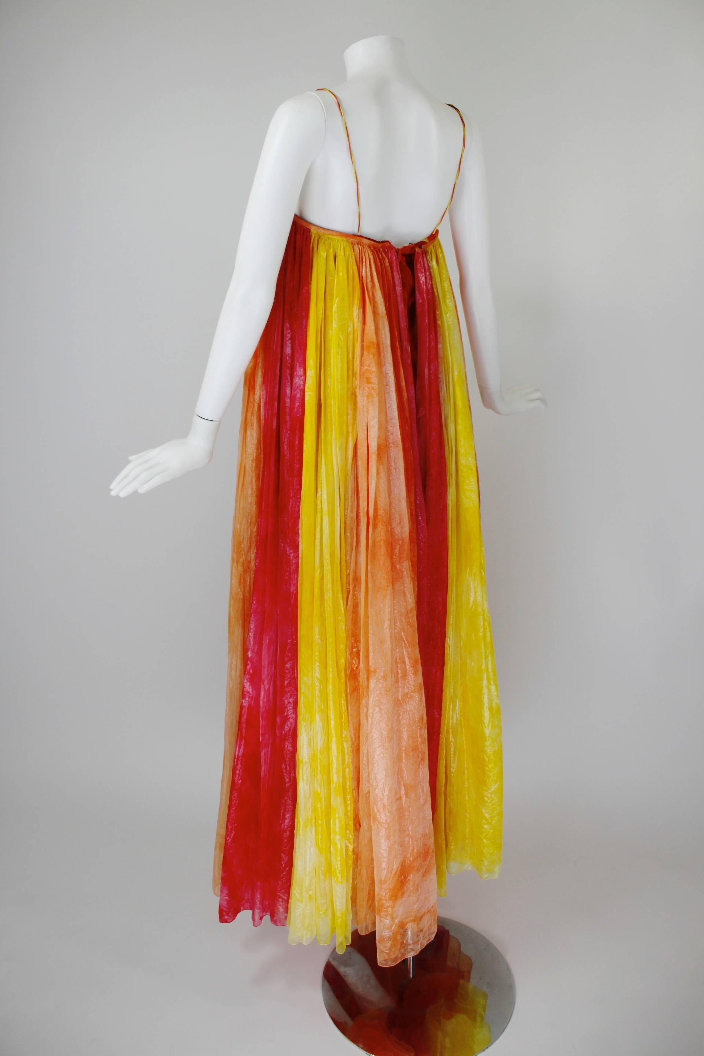 1990s Paco Rabanne Ombre Gossamer Evening Gown In Excellent Condition In Los Angeles, CA
