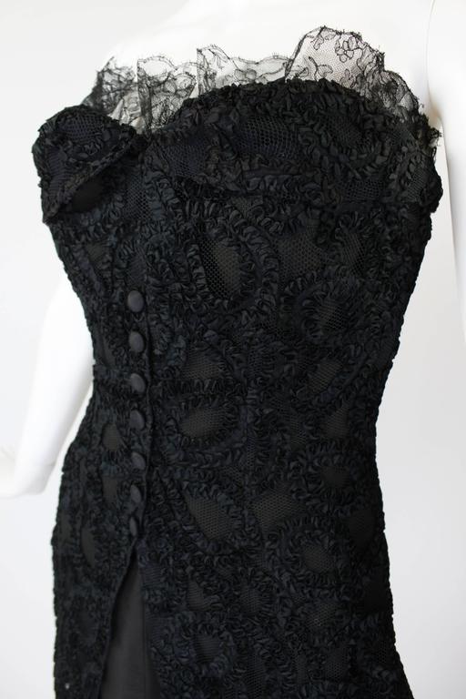 1950s Adrian Chantilly Lace and Soutache Strapless Cocktail Dress For ...