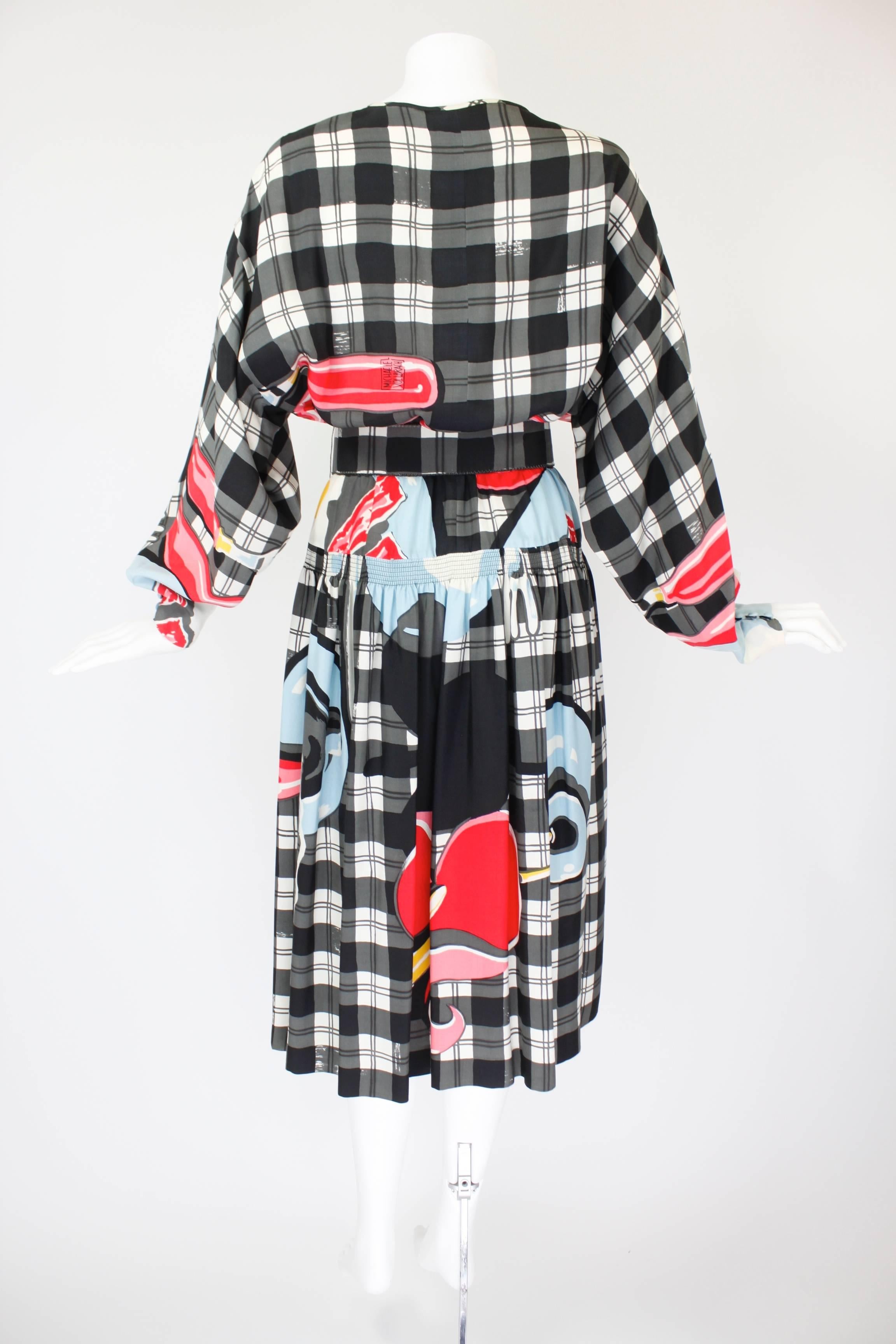 Women's 1980s Vollbracht Belted Breakfast Novelty Dress For Sale