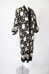 1920s Black and Cream Floral Embroidered Kimono Jacket