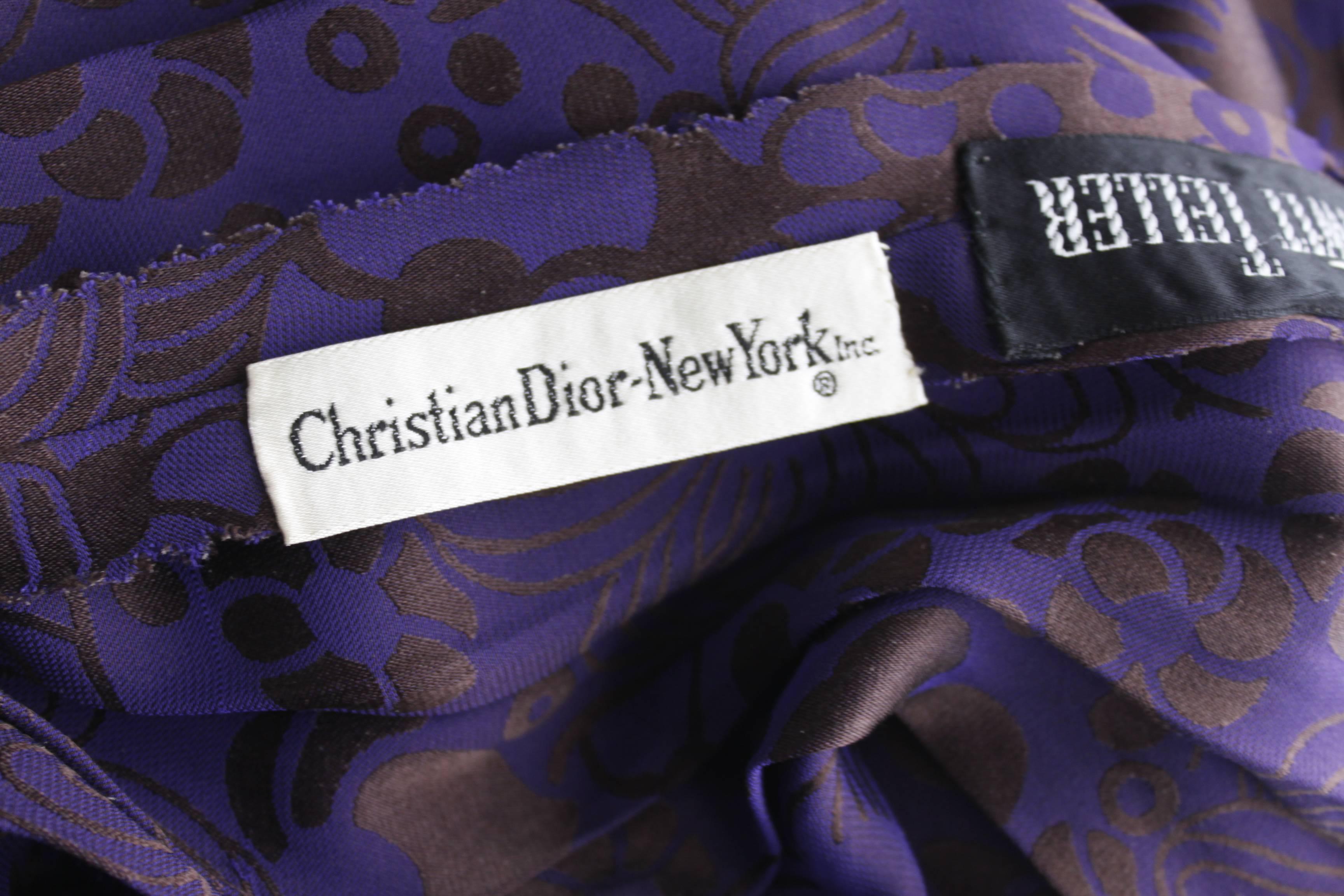 Christian Dior New York Purple Floral Pleated Dress For Sale 4