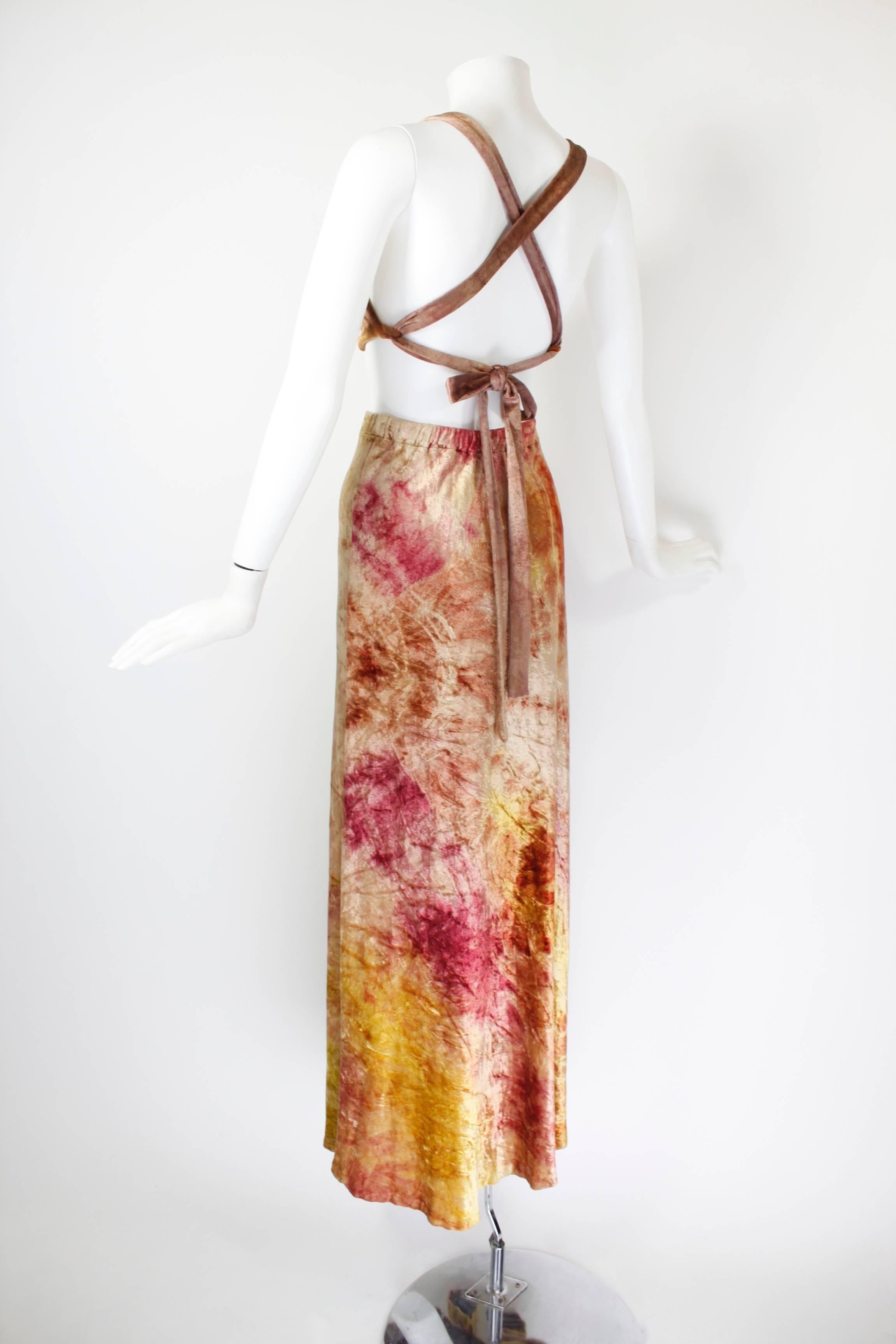 1970s Holly's Harp Tie Dye Velvet Ensemble In Excellent Condition In Los Angeles, CA