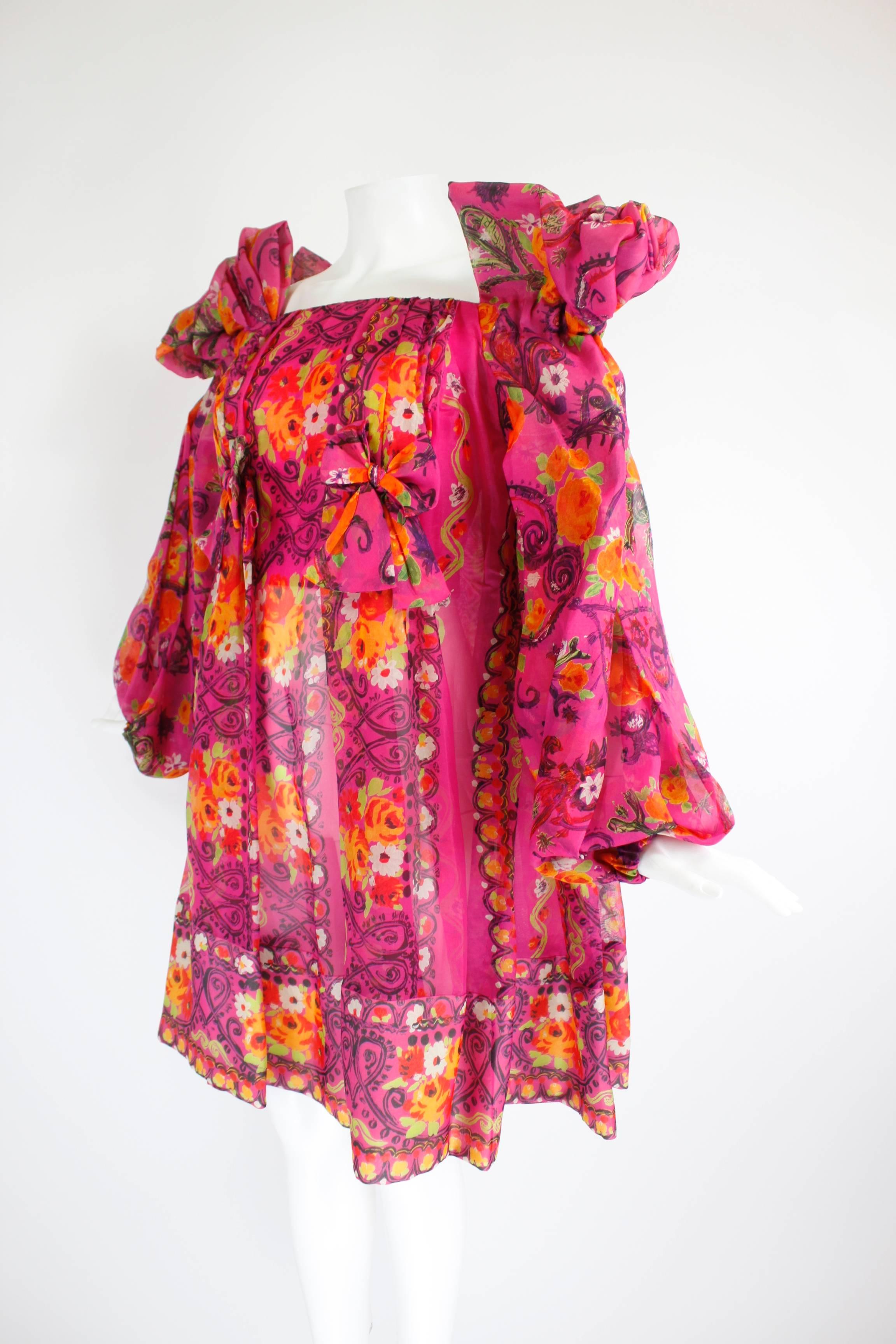 Women's 1980s Christian Lacroix Silk Organza Bare Shoulder Party Dress For Sale