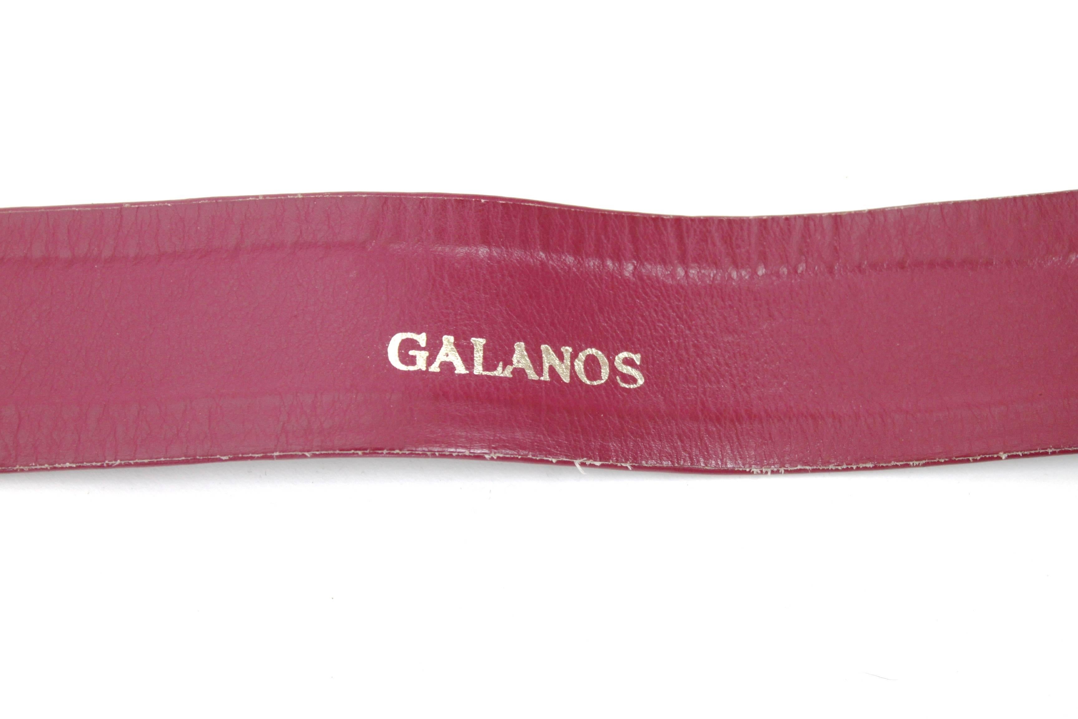 Galanos Magenta Snakeskin Belt with Rhinestone Buckle In Excellent Condition For Sale In Los Angeles, CA
