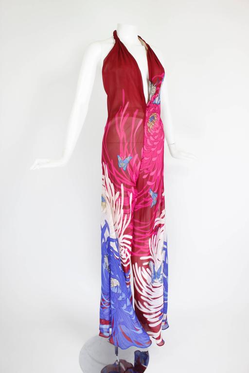 Hanae Mori Couture Silk Butterfly Jumpsuit with Beaded Coat at 1stDibs