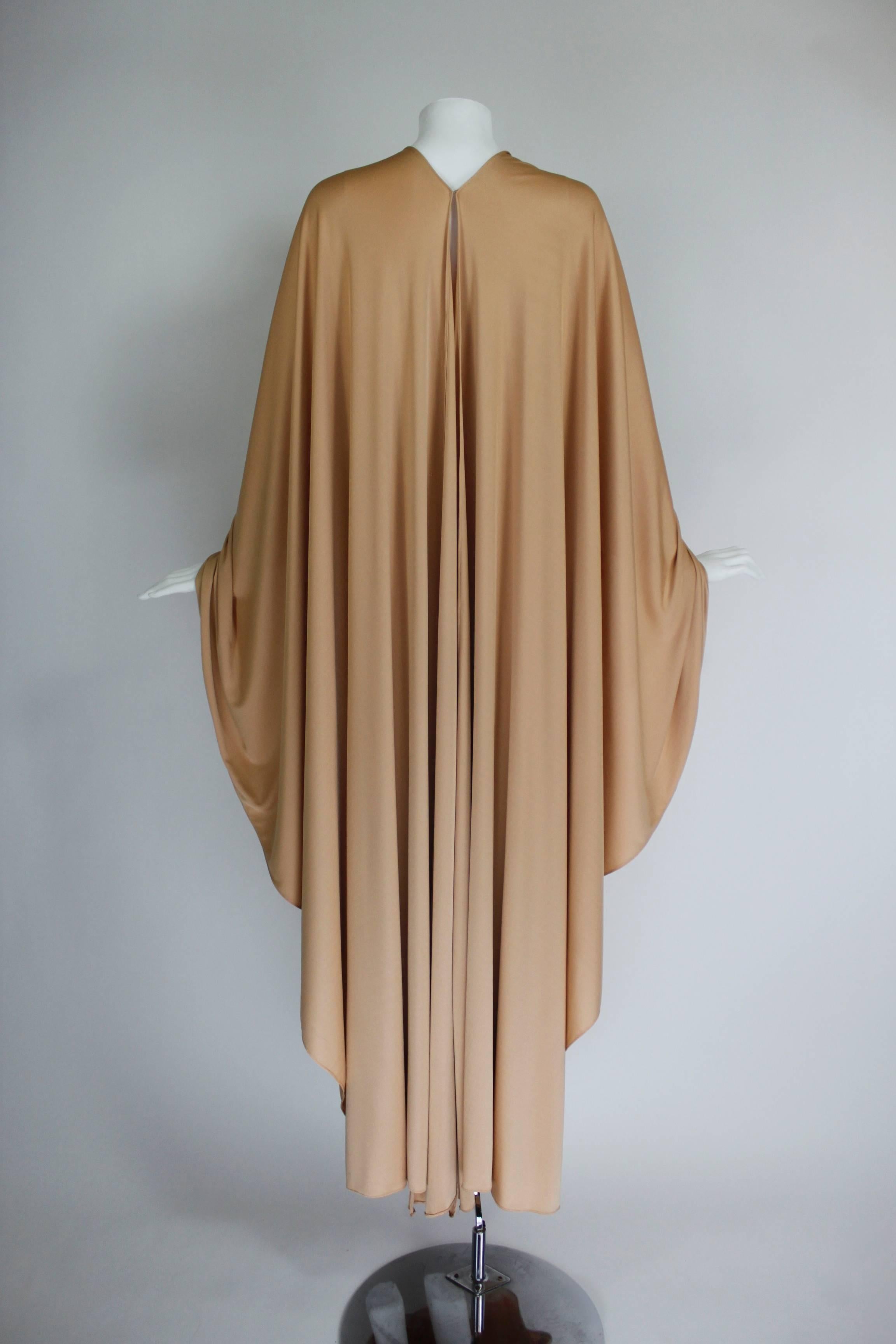 1970s Bill Gibb Ethereal Gown with Floral Beading and Plunging Neckline In Excellent Condition In Los Angeles, CA