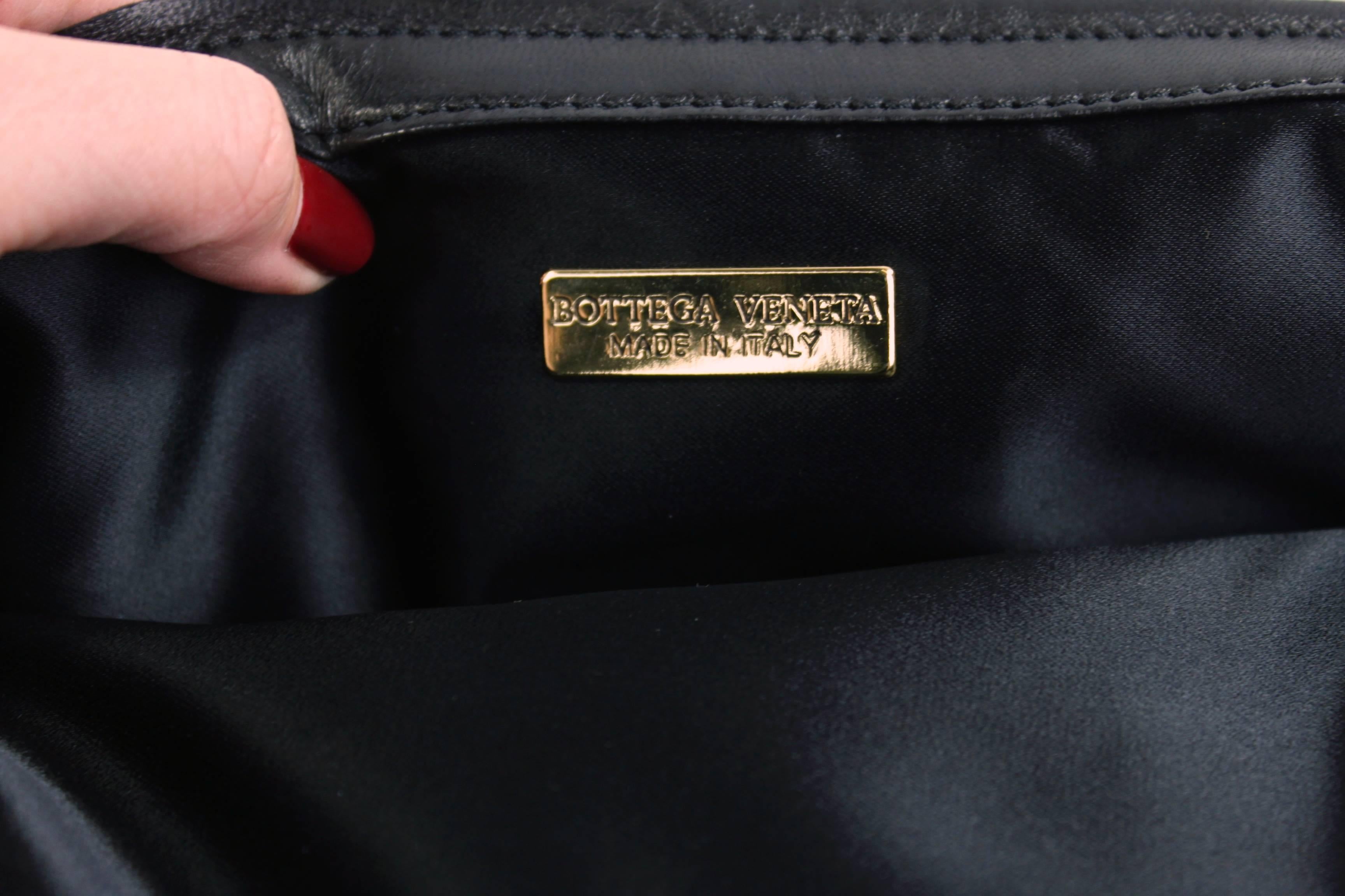 Bottega Veneta Black Woven Leather Satchel with Shoulder Strap In Excellent Condition In Los Angeles, CA