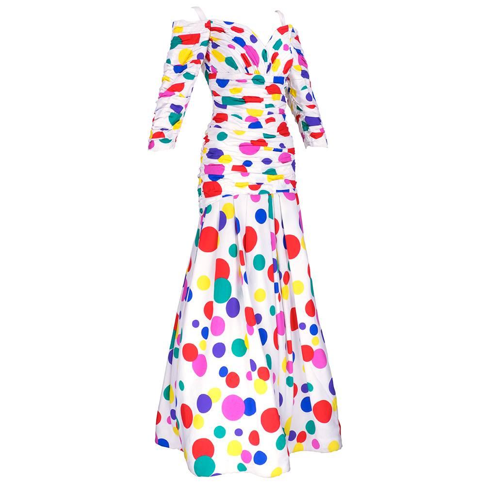 rainbow polka dot dress