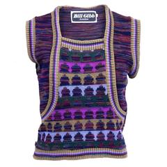 Vintage Rare 1970s Knitwear Bill Gibb Vest