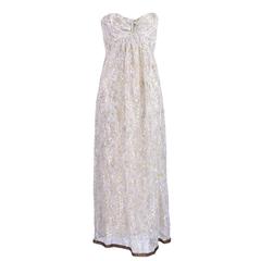Oscar de La Renta 1960s Silver and Gold Metallic Gown For Sale at 1stDibs