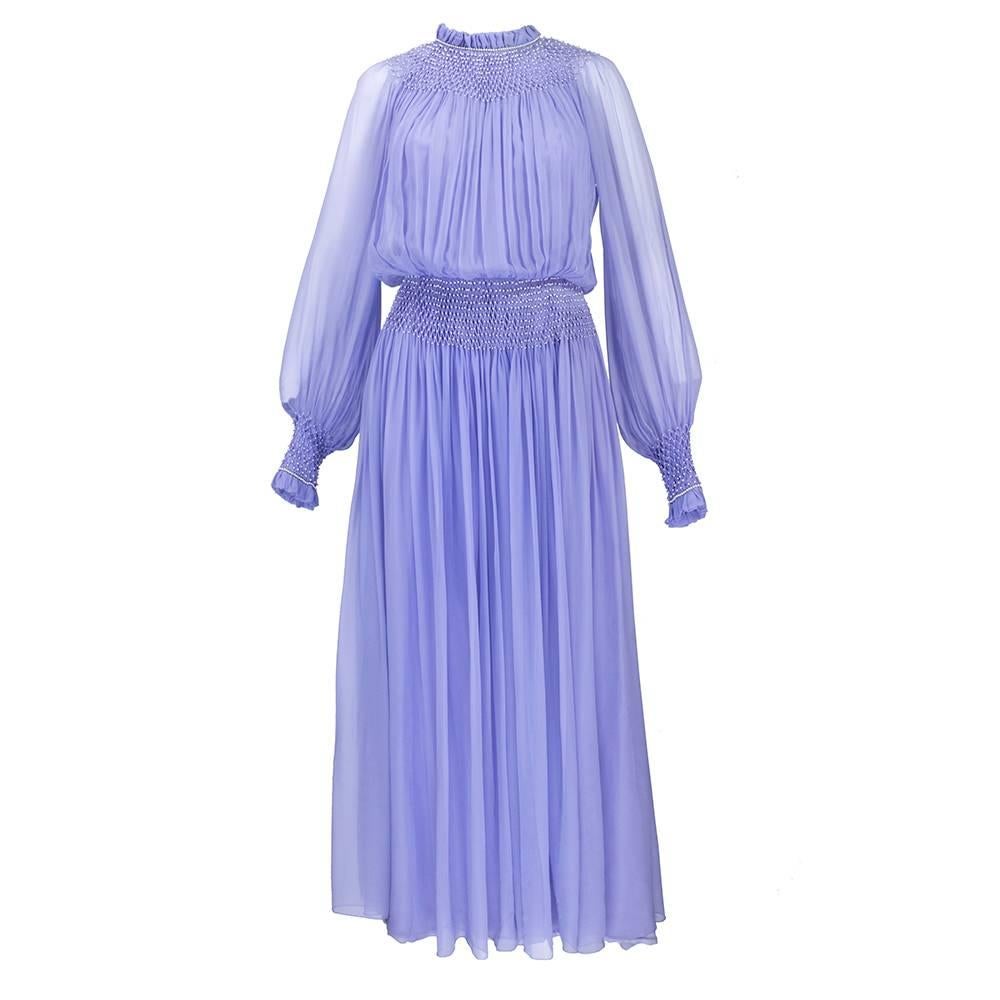 1970s Nina Ricci Lavender Chiffon Gown