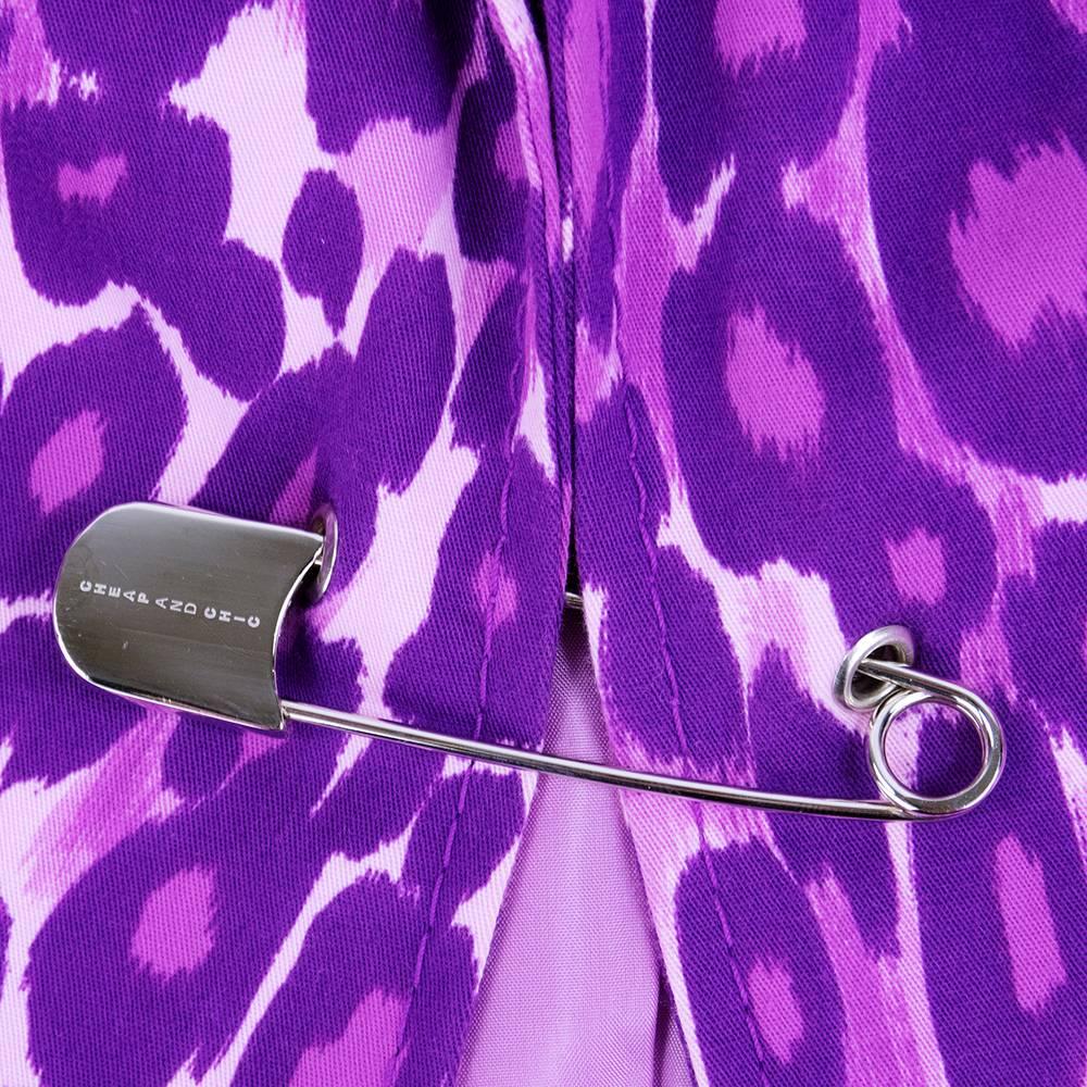90s Moschino Cheap and Chic Purple Leapord Suit with Safety Pins 3