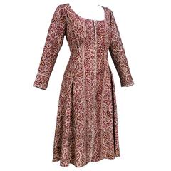 Kashmiri Burgundy Paisley Dress