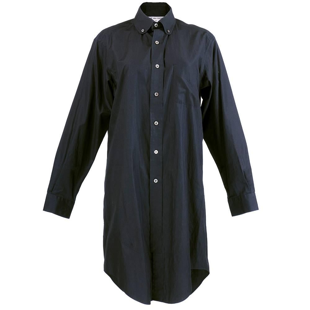 2001 Comme Des Garcons Oversized Black Button Down Shirt For Sale