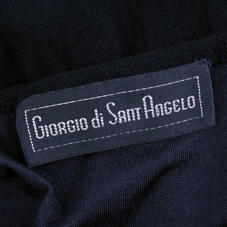 80s Giorgio Sant Angelo Black Body Con Stretch Knit Dress For Sale at ...