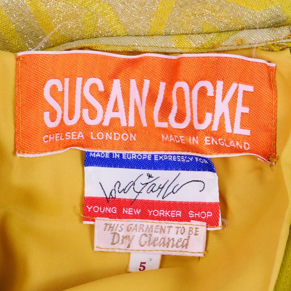Swinging 60s Carnaby St. Gold Lame Mini Dress by Susan Locke 2
