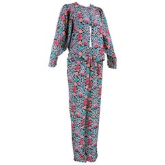 70s Liberty of London Silk Pajama Style Ensemble