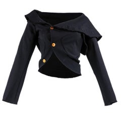 2000s Commes des Garcons Black Knit Full Circle Cardigan