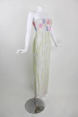 1970s Dior Haute Couture Strapless Beaded & Lesage Embroidery Evening Gown