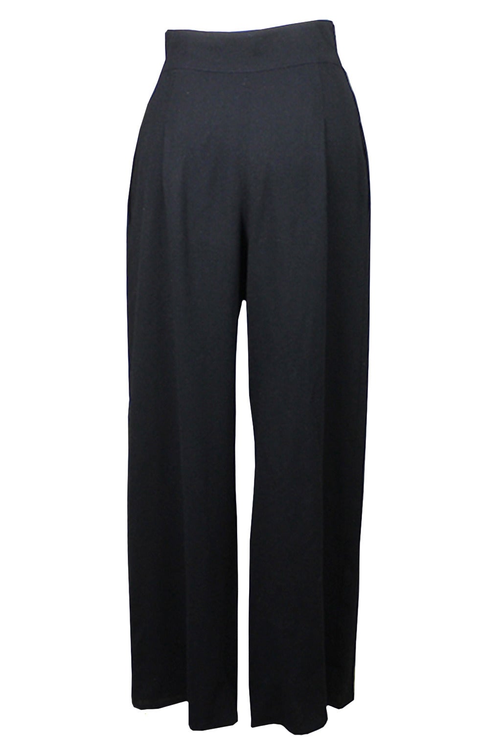 Chloe 1980s Woven High Waisted Draped Trousers In Excellent Condition In New York, NY
