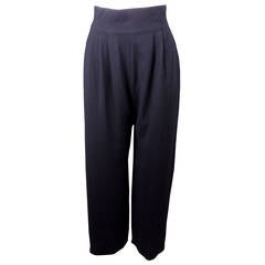 Vintage Chloe 1980s Woven High Waisted Draped Trousers