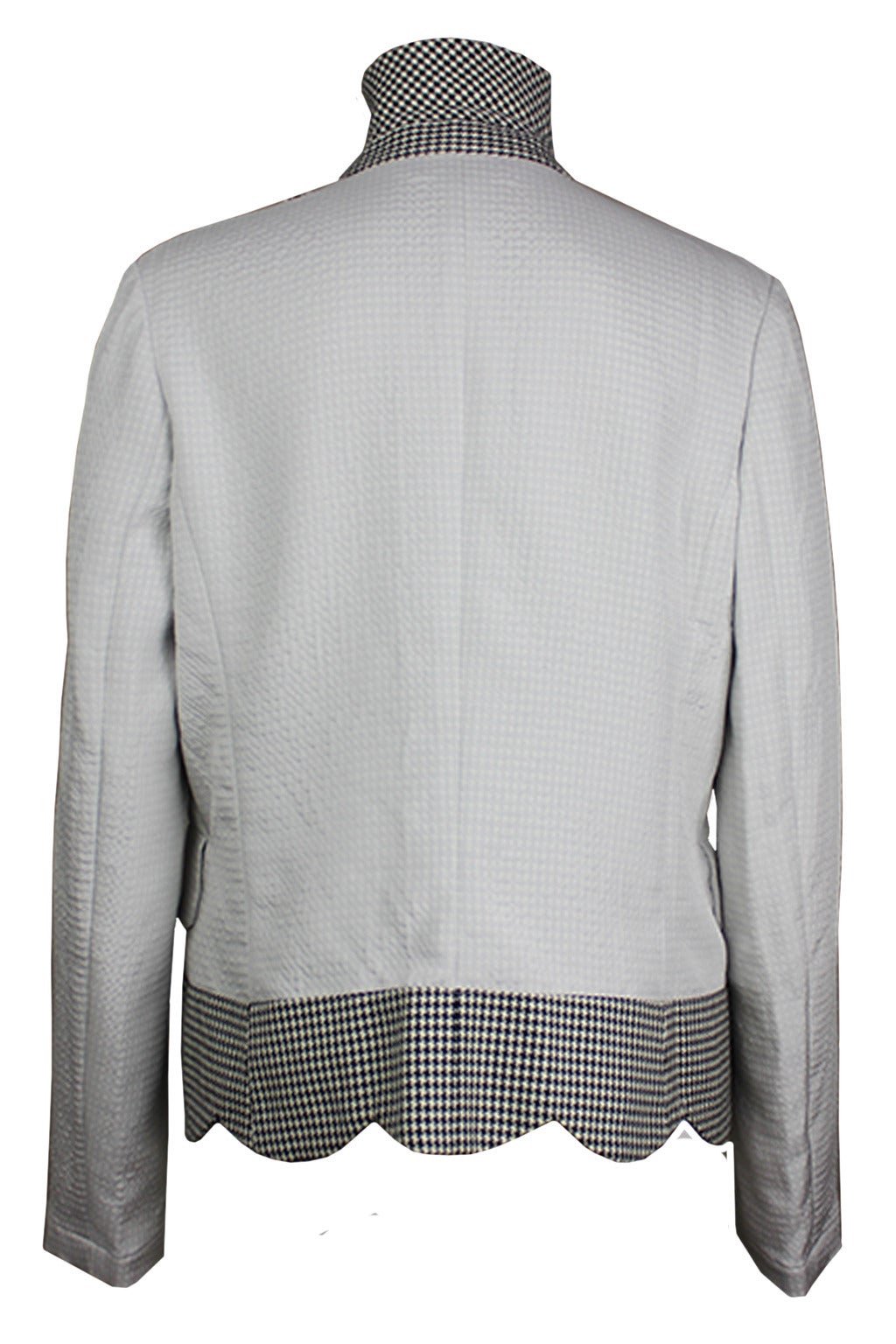 Gray Comme des Garcons Scallop Edged Houndstooth Jacket