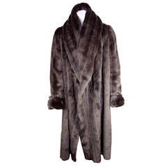 Retro Jean Paul Gaultier Men's Faux Fur Robe Coat