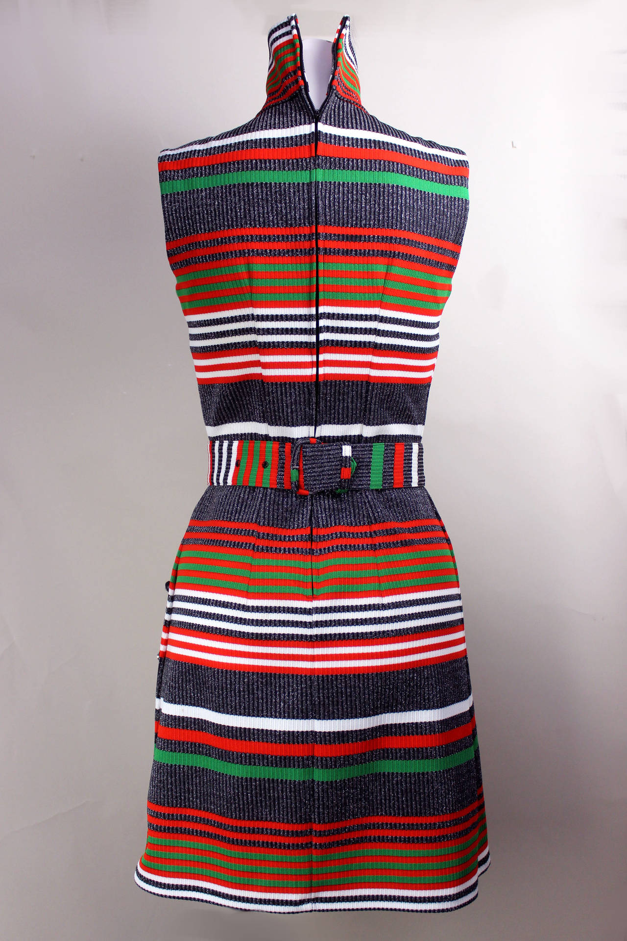 1960s Striped Lurex Dress In Excellent Condition In New York, NY