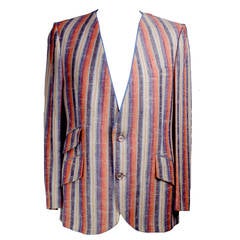 1960s Men's Striped Hardy Amies Designed Mod Suit Jacket