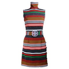 1960s Striped Lurex Dress