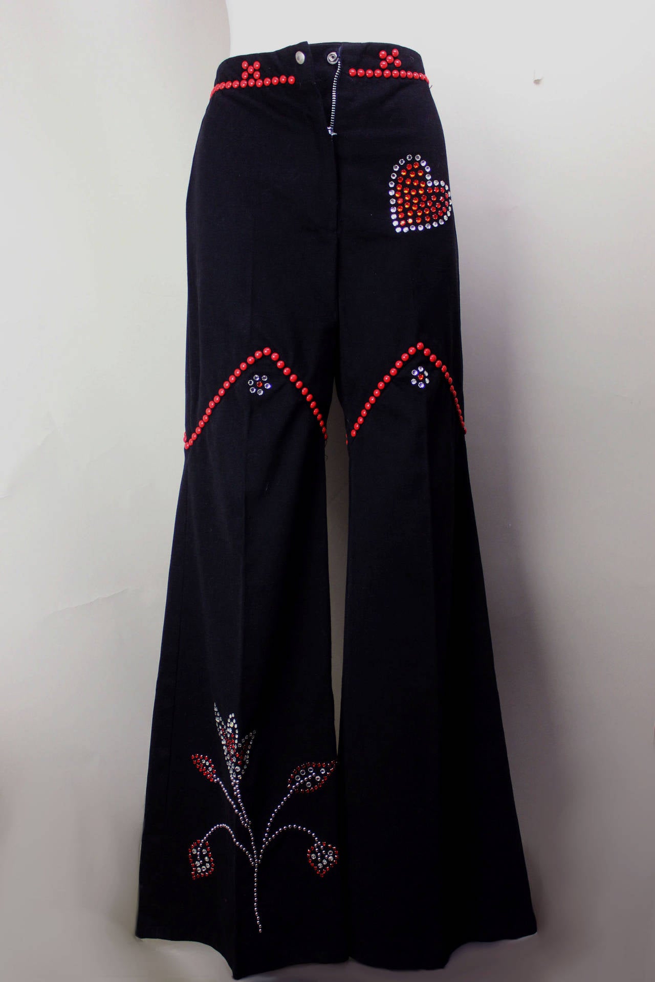 1970s Custom Made Embellished Bell Bottom Suit at 1stDibs