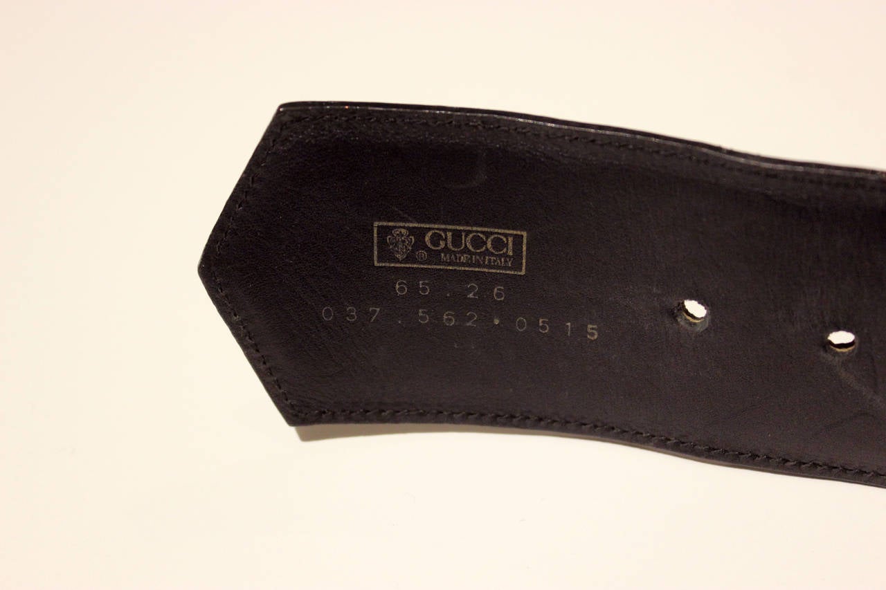 Women's 1970s Gucci Black Structured Belt