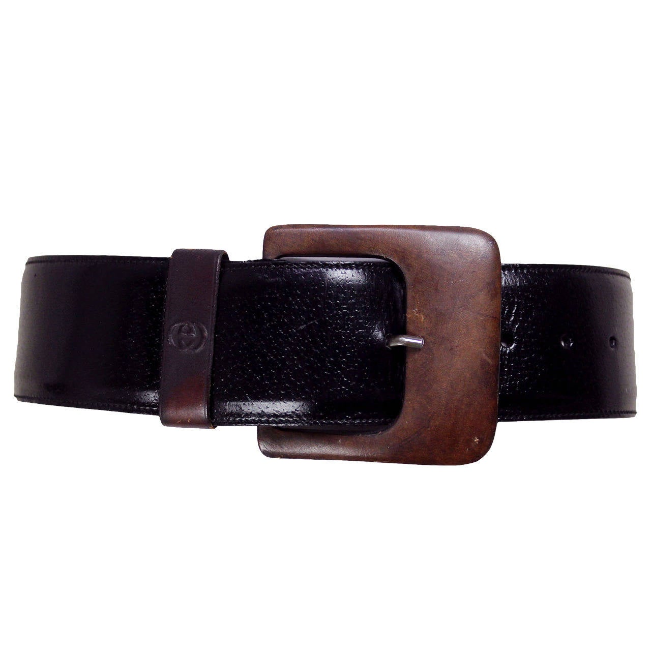 1970s Gucci Black Structured Belt