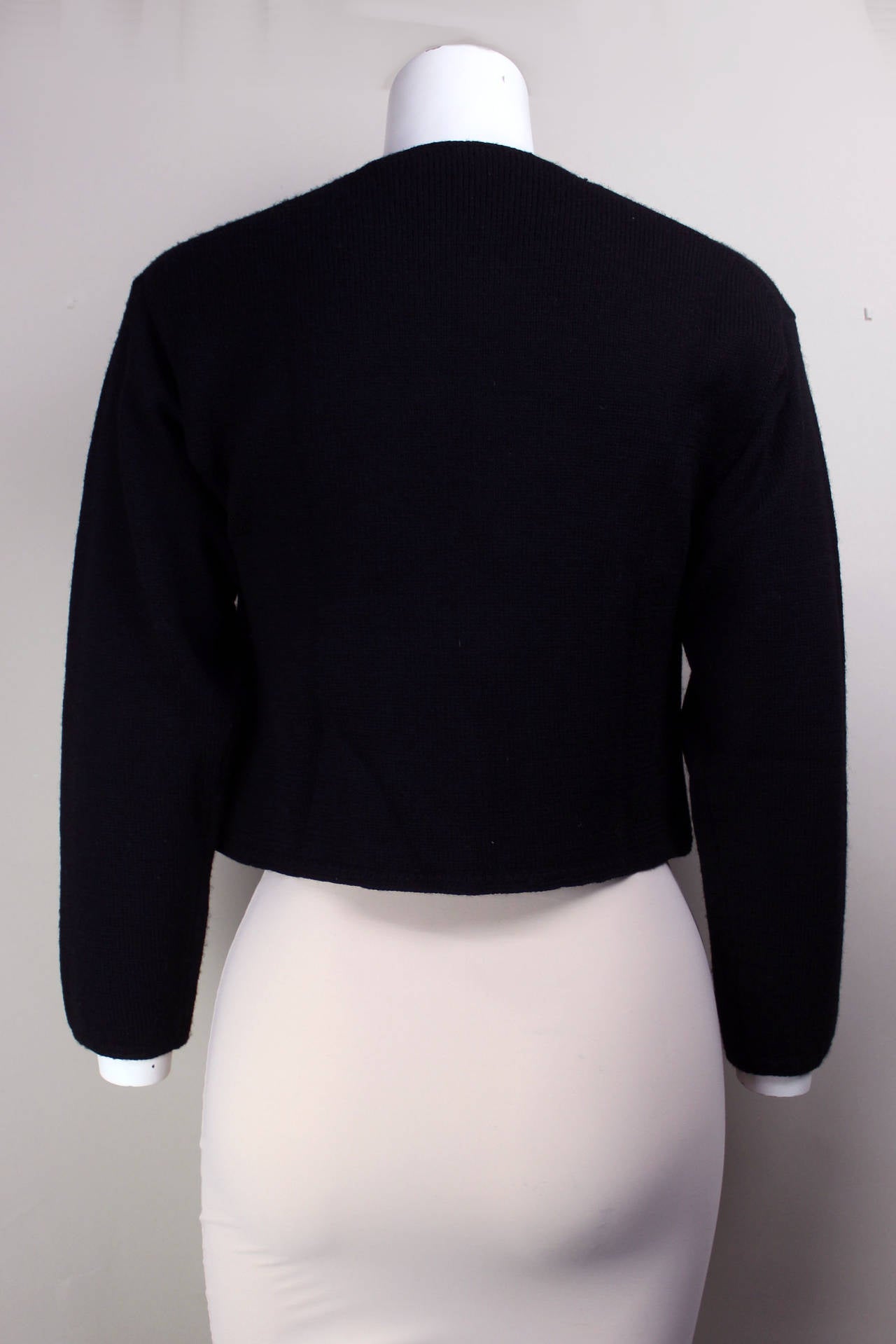 1980s Perry Ellis Portfolio Cropped Novelty Sweater In Excellent Condition In New York, NY